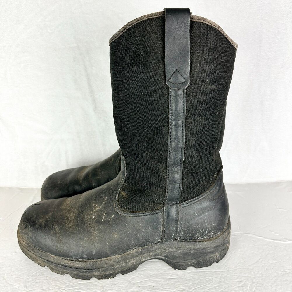 Thorogood Soft Streets Wellington 10" Pull On Work Boot Size 10.5 Wide Black